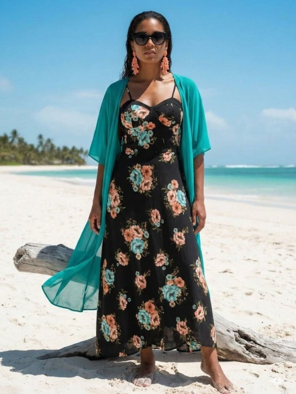BAND OF THE GYPSIES LADIES STRAPLESS BOHO MAXI DRESS X SMALL NWT‎